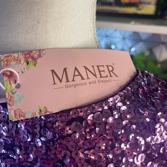 NWT Glitter Sequin Ombré Purple Short Sleeve Blouse Small Sparkle Party Top - Picture 11 of 15